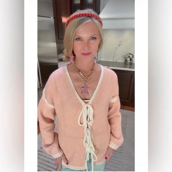 NWT PINK TIE CARDIGAN-S - Picture 6 of 13